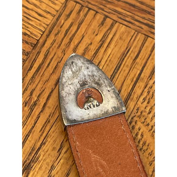 B.G. MUDD sterling silver multi stone inlaid 3 piece buckle Lizard belt size 36